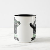 Personalisiertes Snowboarden-Schneefräßchen Zweifarbige Tasse (Mittel)