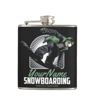 Personalisiertes Snowboarden Snow Boarder Shreddin Flachmann
