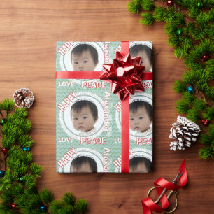 Personalisiertes SNOWFLAKE Baby Foto Wrapping Pape Geschenkpapier