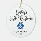 Personalisiertes Snowflake Boy Baby's First Christ Keramik Ornament (Links)