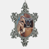 Personalisiertes Snowflake-Foto-Ornament, Schneeflocken Zinn-Ornament (Links)