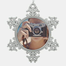 Personalisiertes Snowflake-Foto-Ornament, Schneeflocken Zinn-Ornament