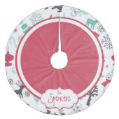 Personalisiertes Snowflake Weihnachtsbaumrock Fleece Weihnachtsbaumdecke (Vorderseite)