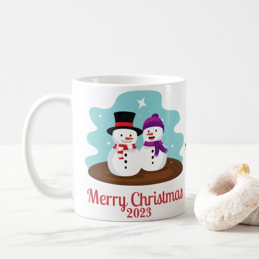 PERSONALISIERTES SNOWMAN-CHRISTMAS-GESCHENK FÜR JE KAFFEETASSE (Mit Donut)
