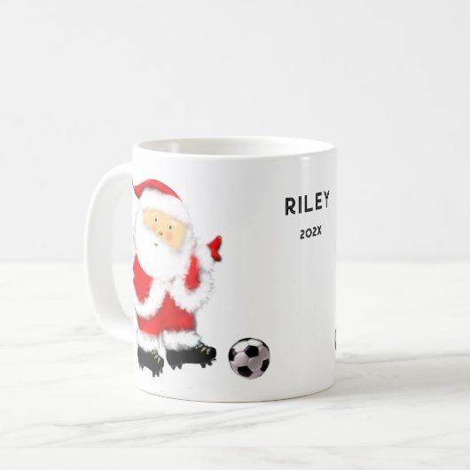 Personalisiertes Soccer Holiday-Geschenk Kaffeetasse (Vorderseite Links)