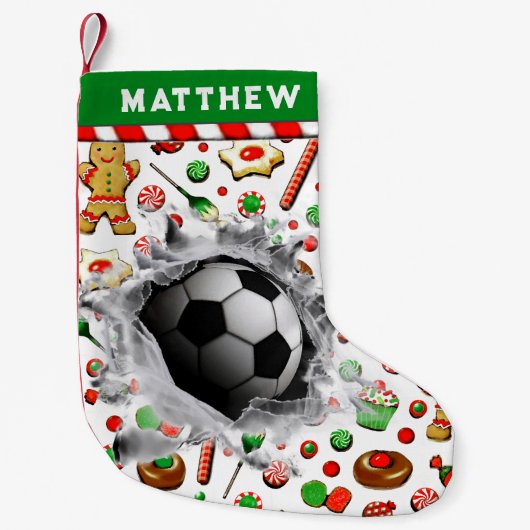 Personalisiertes Soccer Holiday-Geschenk Kleiner Weihnachtsstrumpf (Vorderseite)