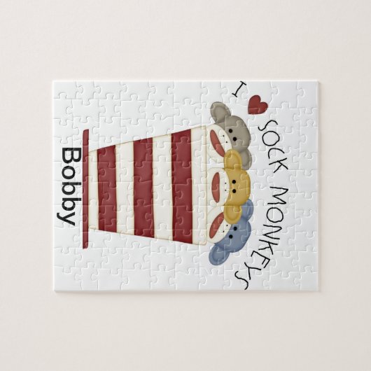 Personalisiertes Socken-Affe-Puzzlespiel /Toy Puzzle (Horizontal)