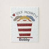 Personalisiertes Socken-Affe-Puzzlespiel /Toy Puzzle (Vertikal)