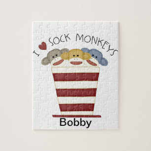 Personalisiertes Socken-Affe-Puzzlespiel /Toy Puzzle