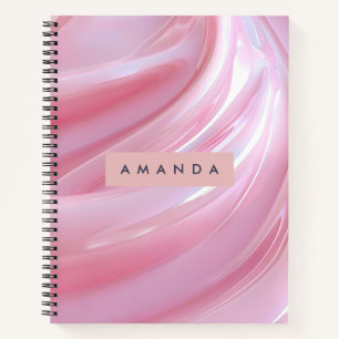 Personalisiertes Soft Blush Satin Swirl in Pearles Notizblock
