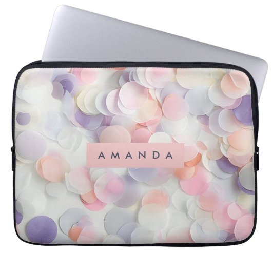 Personalisiertes Soft Pastel Konfetti Design Laptopschutzhülle (Vorderseite)
