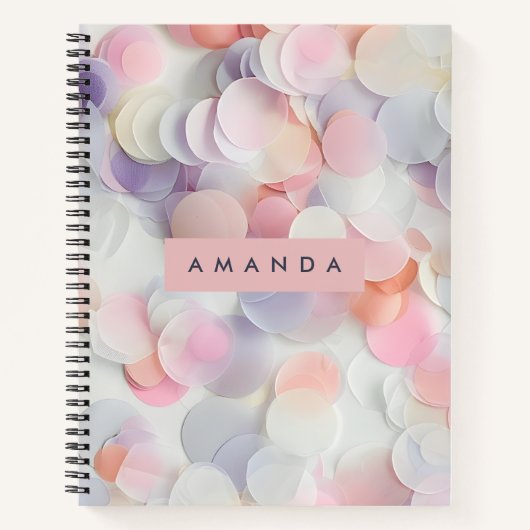 Personalisiertes Soft Pastel Konfetti Design Notizblock (Vorderseite)