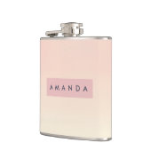 Personalisiertes Soft Pastel Rouge Gradient Flachmann (Links)