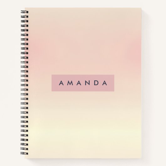 Personalisiertes Soft Pastel Rouge Gradient Notizblock (Vorderseite)