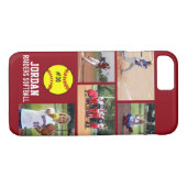 Personalisiertes Softball-Foto-Collagen-Namen-Team Case-Mate iPhone Hülle (Rückseite (Horizontal))