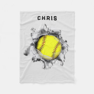 Personalisiertes Softball-Geschenk Fleecedecke