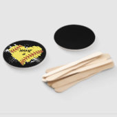 Personalisiertes Softball Herz Set von Handfans Fächer (Non-assembled)