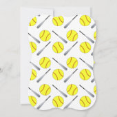 Personalisiertes Softball-Muster Einladung (Rückseite)