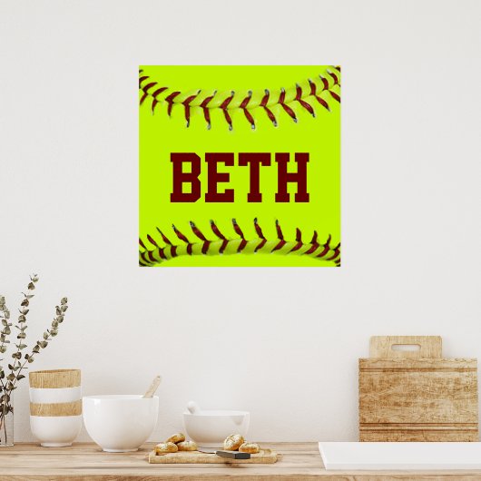 Personalisiertes Softball-Poster Poster (Küche)