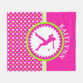 Personalisiertes Softball-Rosa - grüne Fleecedecke (Vorderseite (Horizontal))