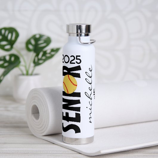 Personalisiertes Softball Senior Abschluss Trinkflasche (Yoga)