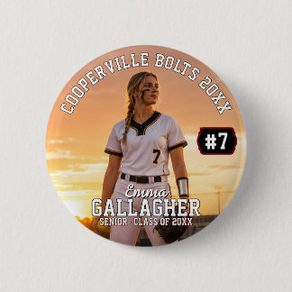 Personalisiertes Softball-Spieler-Foto Button