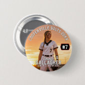 Personalisiertes Softball-Spieler-Foto Button (Vorne & Hinten)