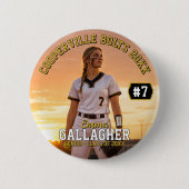 Personalisiertes Softball-Spielerfoto Button (Vorderseite)