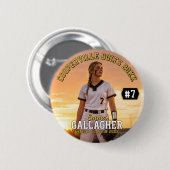 Personalisiertes Softball-Spielerfoto Button (Vorne & Hinten)