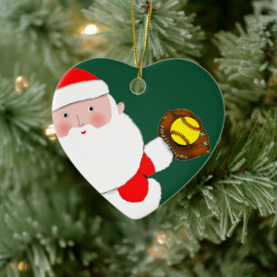 Personalisiertes Softball Weihnachtskollektiv Keramik Ornament