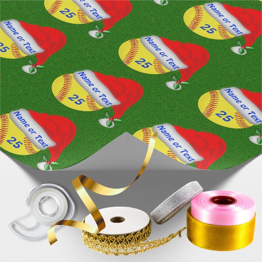 Personalisiertes Softball Weihnachtswrackpapier Geschenkpapier