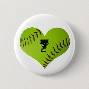 Personalisiertes Softballherz Button