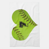Personalisiertes Softballherz Küchentuch (Vertikal)