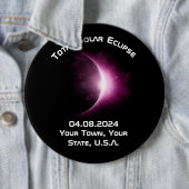 Personalisiertes Solar Eclipse Button 2024 Zurück (Beispiel)