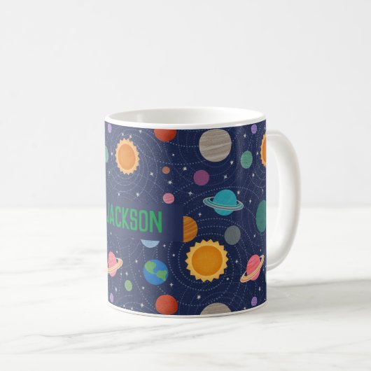 Personalisiertes Solarsystem Kaffeetasse (VorderseiteRechts)