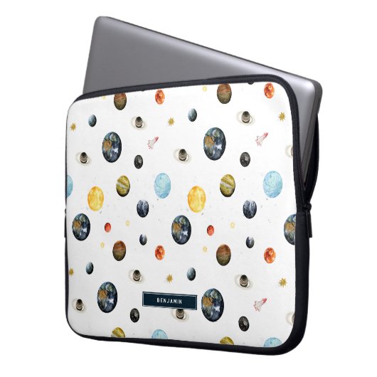 Personalisiertes Solarsystem Laptopschutzhülle (Vorderseite Links)