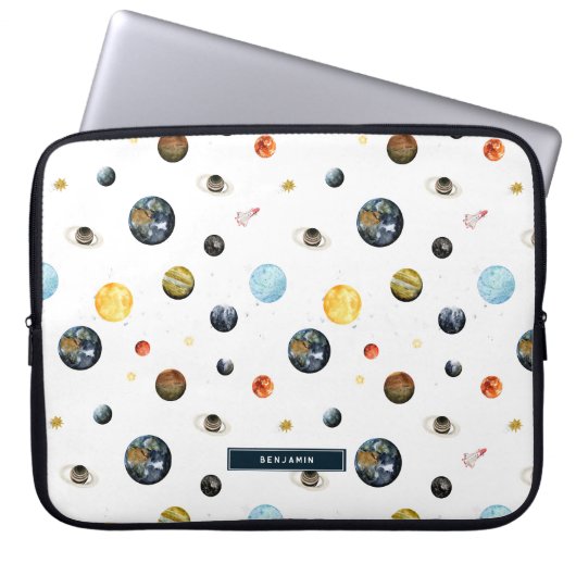 Personalisiertes Solarsystem Laptopschutzhülle (Vorderseite)