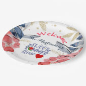 Personalisiertes Sommer-BBQ-Picknick Pappteller (Schrägansicht)
