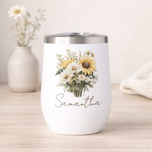 Personalisiertes Sommer-Daisy-Blumenstrauß-Name