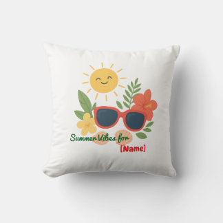 Personalisiertes Sommer-Feeling für Namens-Wurfkis Kissen