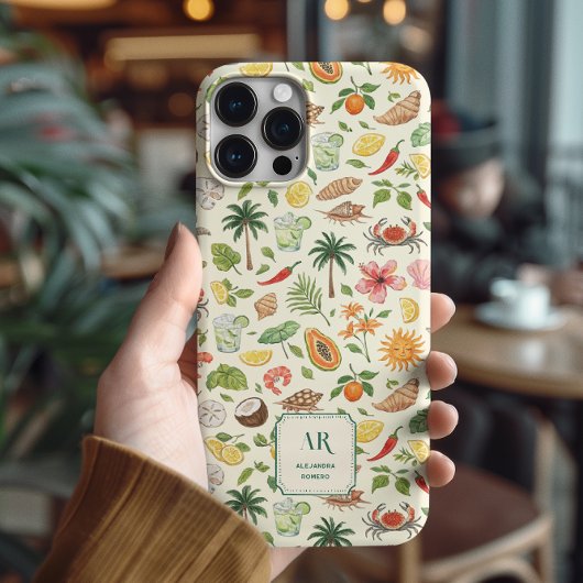 Personalisiertes Sommer-Wasserfarben-Monogramm Case-Mate iPhone Hülle