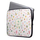 Personalisiertes Sommer-Wasserfarben-Monogramm Laptopschutzhülle (Vorderseite Links)