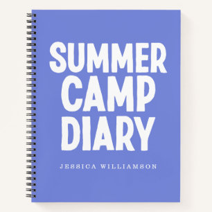 Personalisiertes Sommercamp-Tagebuch in Periwinkle Notizblock