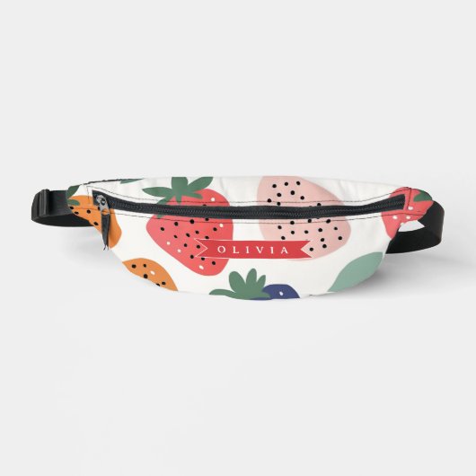 Personalisiertes Sommerfarbenfrohes Erdbeermuster Bauchtasche (Vorderseite)