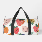 Personalisiertes Sommerfarbenfrohes Erdbeermuster Duffle Bag (Rückseite)