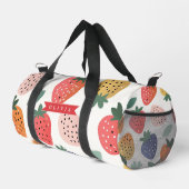 Personalisiertes Sommerfarbenfrohes Erdbeermuster Duffle Bag (Rechte Ecke)