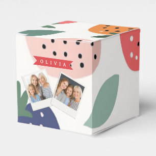 Personalisiertes Sommerfarbenfrohes Erdbeermuster Geschenkschachtel