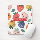 Personalisiertes Sommerfarbenfrohes Erdbeermuster Mousepad (Mit Mouse)