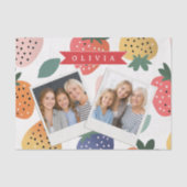 Personalisiertes Sommerfarbenfrohes Erdbeermuster Seidenpapier (Vorderseite)