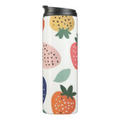 Personalisiertes Sommerfarbenfrohes Erdbeermuster Thermosbecher (Nach rechts gedreht)